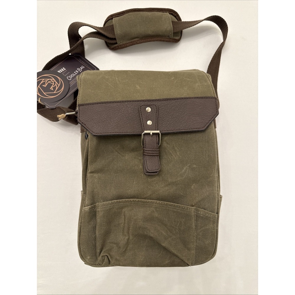 Legacy Picnic Time Waxed Canvas 2-Bottle Insulated Wine Cooler Bag Only Khaki